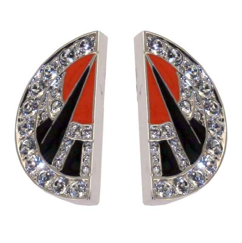 Art Deco Fan-Shaped Earrings Clip-On - TimeLine Gifts