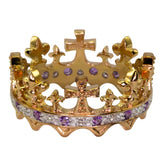 Prince of Wales 1911 Crown Ring with Diamonds and Amethysts