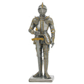 Statue of a knight in armor on a white background