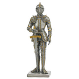 Statue of a knight in armor on a white background