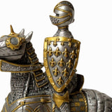 Metal Knight Statue - 16th Century Mounted Knight