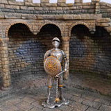 15th Century Metal Knight with Shield and Flail