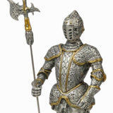 Metal Knight Statue - 16th Century Halberd Knight