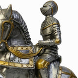 Metal Knight Statue - Mounted Knight with Lance
