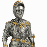 Metal Knight Statue - Fleur and Lion Shield