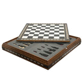 Chess Board With Case - Black & Eco Mother Of Pearl - TimeLine Gifts