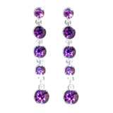 Crystal Fringe Tiara Earrings - Amethyst - TimeLine Gifts