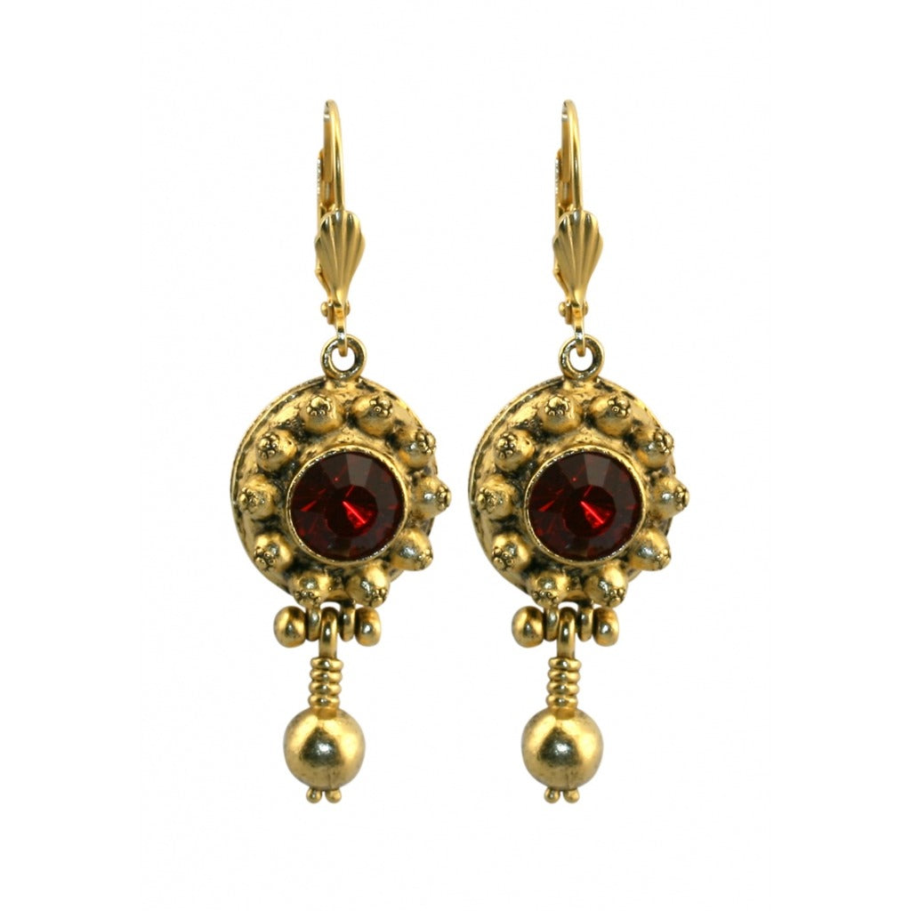 Lombardy Earrings (Red Siam Stone) - TimeLine Gifts