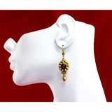 Lombardy Earrings (Red Siam Stone) - TimeLine Gifts