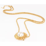 Rope and Faux Pearl Pendant