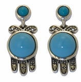 Silver Art Deco Turquoise Earrings Small - TimeLine Gifts