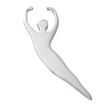 Sterling Silver Male Ballet Dancer 5th pas de poisson Pin Badge - TimeLine Gifts