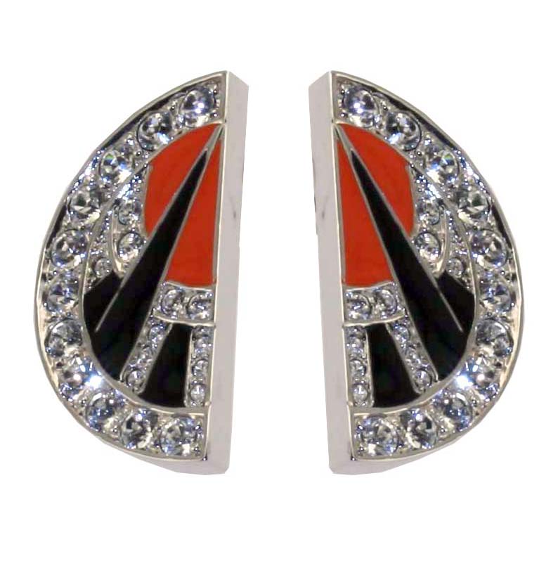 Art Deco Fan-Shaped Earrings Clip-On - TimeLine Gifts