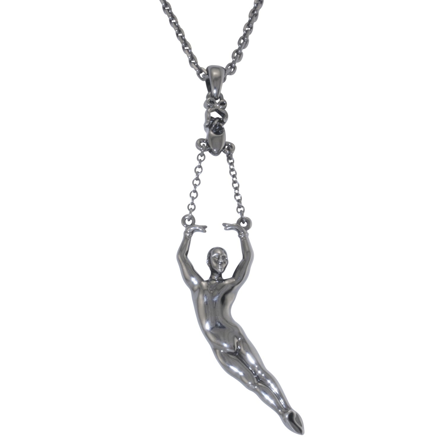 Male Ballet Dancer, in 5th pas de poisson, Pendant - Hematite Plated - TimeLine Gifts