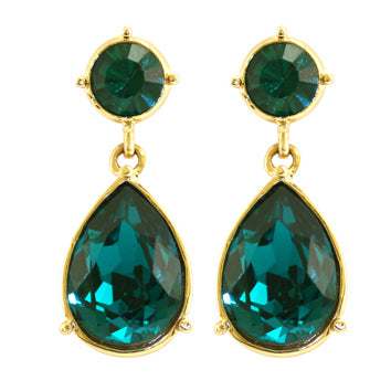 Angelina Jolie Emerald Crystal Drop Earring - TimeLine Gifts