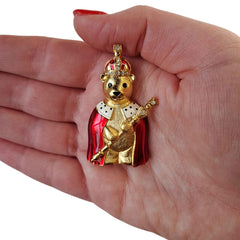 King Teddy Bear Brooch