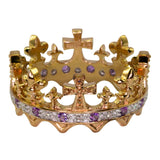 Prince of Wales 1911 Crown Ring with Diamonds and Amethysts