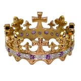 Prince of Wales 1911 Crown Ring with Diamonds and Amethysts