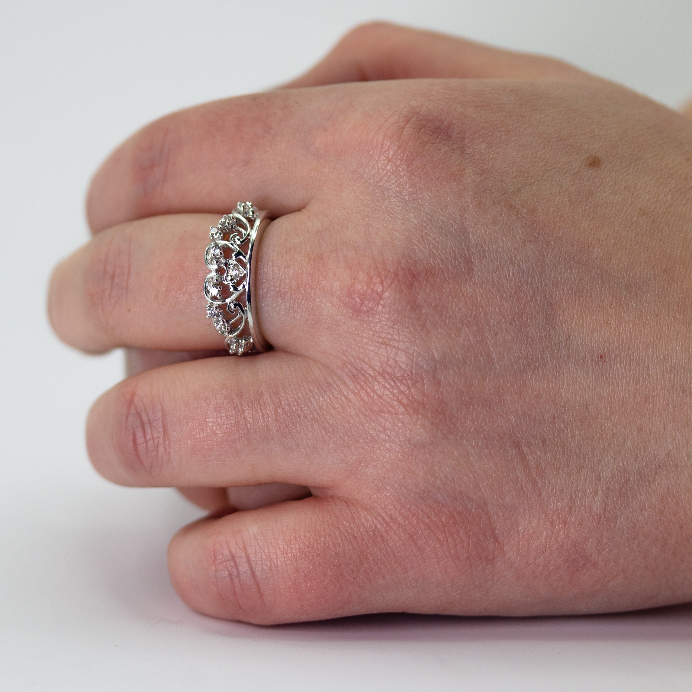 Spencer Tiara Ring Sterling Silver CZ - TimeLine Gifts