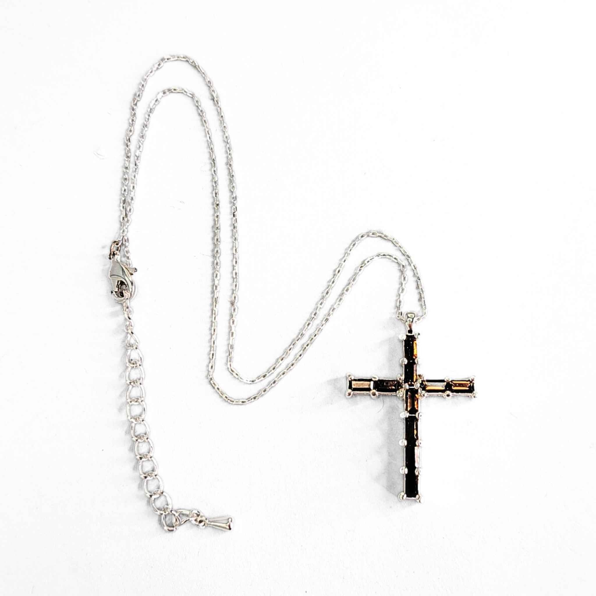 The Jewelled Cross necklace with chain pictured