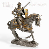 Metal Knight Statue - Knight With Armoured Horse