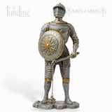 Metal Knight Statue - 15th Century Flail & Shield Knight