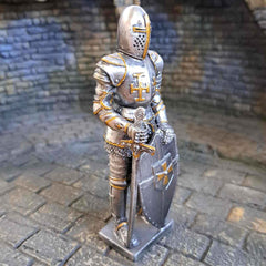 Knight with sword side view