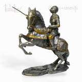 Metal Knight Statue - Mounted Knight with Lance