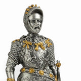 Metal Knight Statue - Fleur and Lion Shield