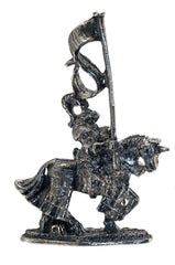 Pewter Figure - Medieval - Jousting Knight With Pennant