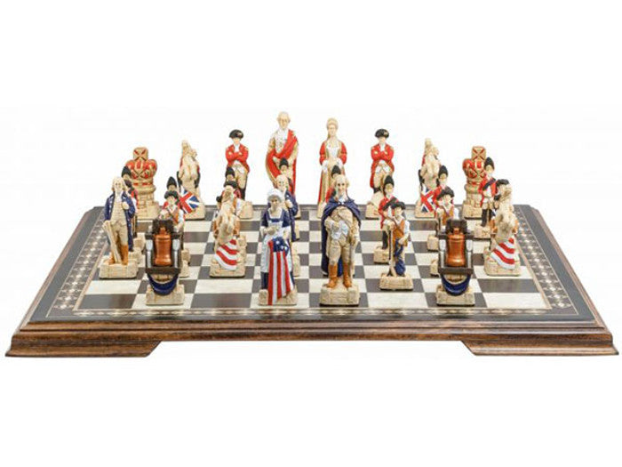 American Revolutionary War - Hand Painted Chess Set - TimeLine Gifts