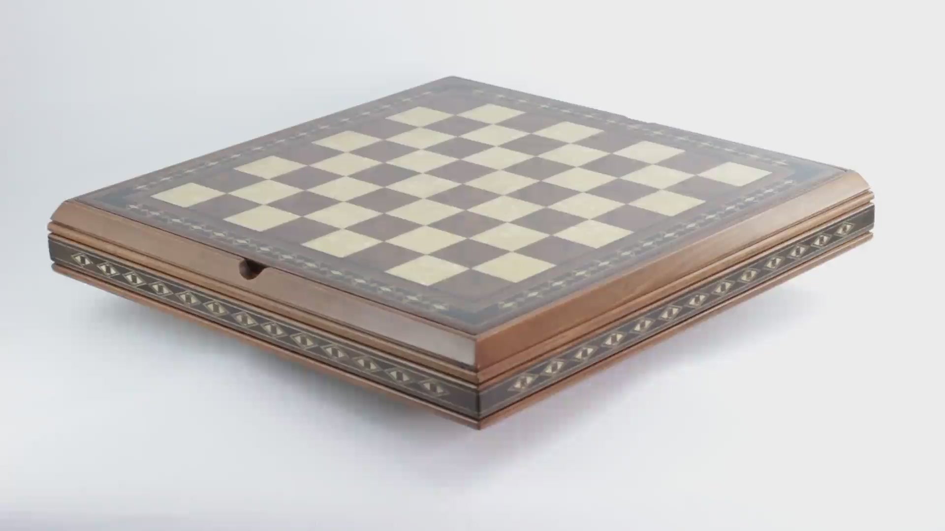 Chess Board With Case - Walnut & Eco Mother Of Pearl