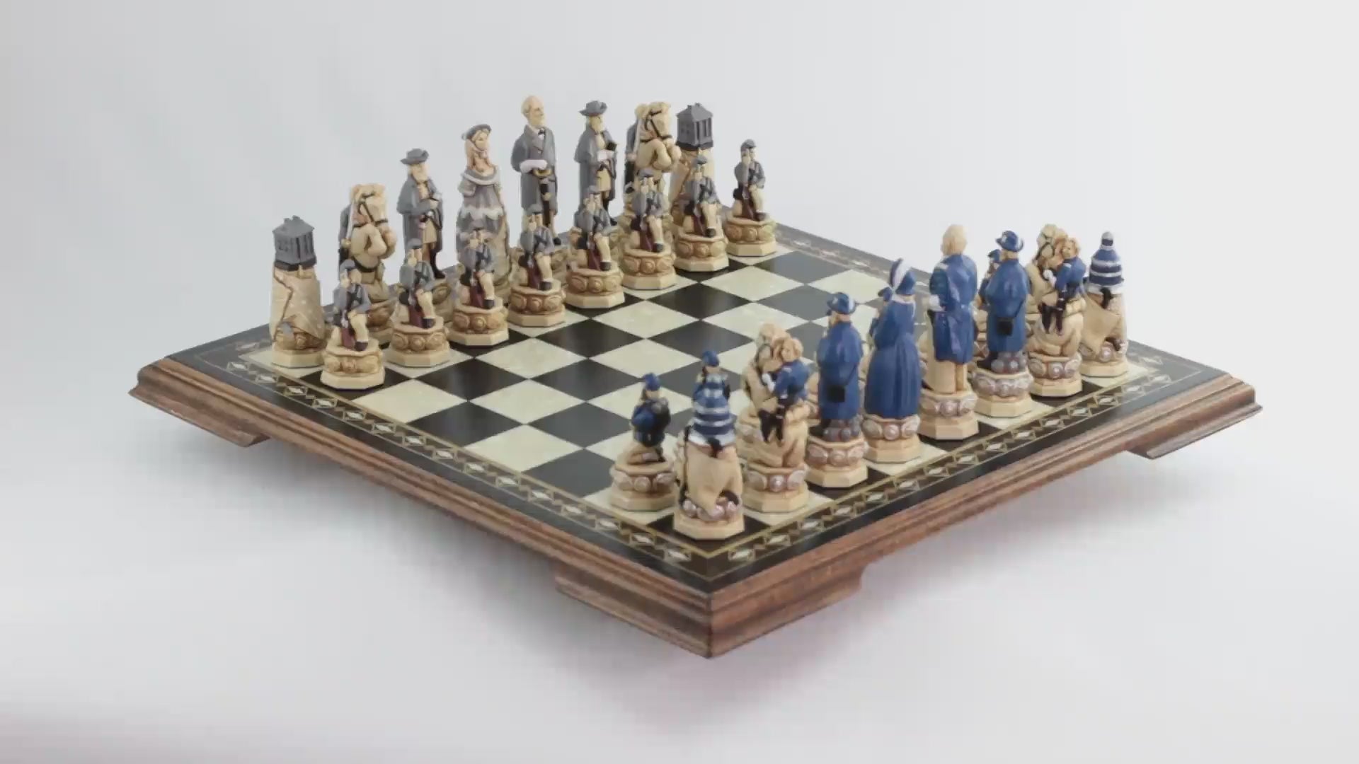 American Civil War - Hand Painted Chess Set