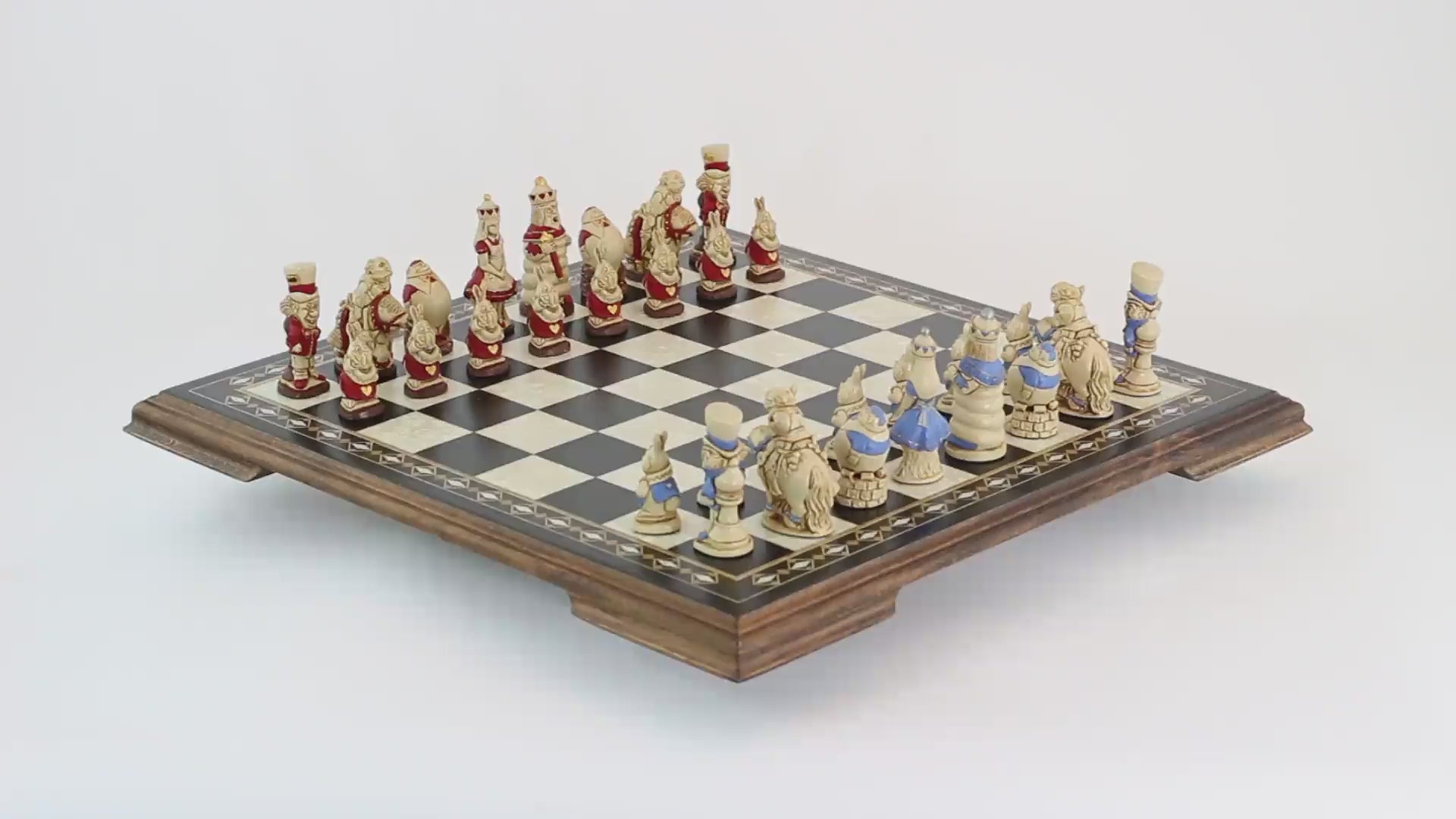 Alice in Wonderland - Hand Painted Chess Set