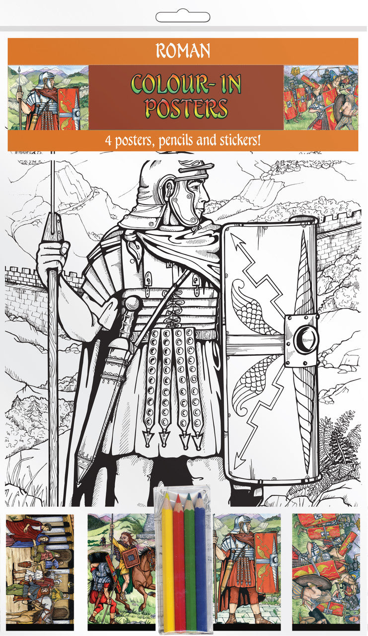 Romans In Britain - A4 Colour-in Posters - TimeLine Gifts