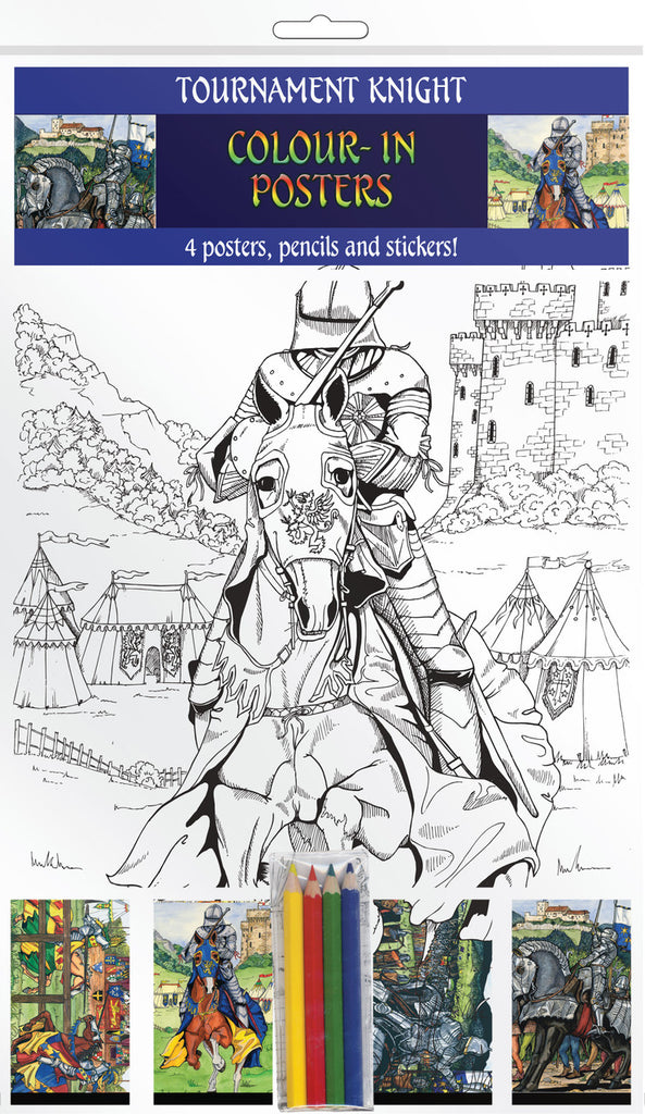 A4 Colour-in Posters - Tournament Knight – TimeLine Gifts