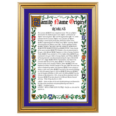 Heraldic Name Framed Prints - Personalised Gift