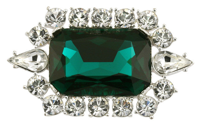 British Crown of India emerald crystal brooch - TimeLine Gifts