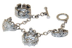 Tiara Four Charm Silver Toned Bracelet - TimeLine Gifts