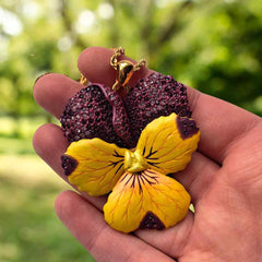 Violet Flower Pendant (Large) - February Birth Flower Necklace - TimeLine Gifts