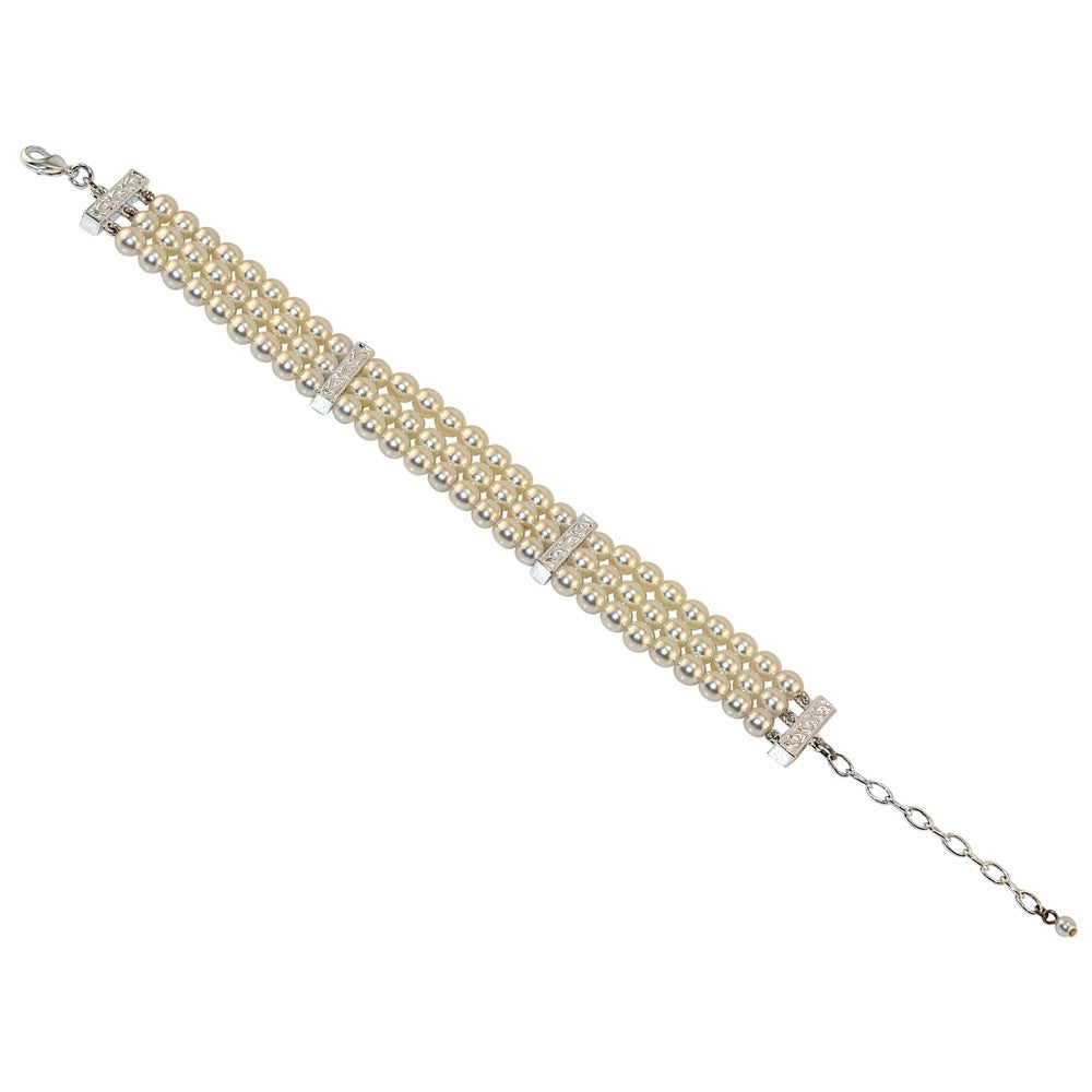 3 Row Graduated Faux Pearl Bracelet - TimeLine Gifts