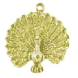 Gold Pendant - Victorian - Peacock