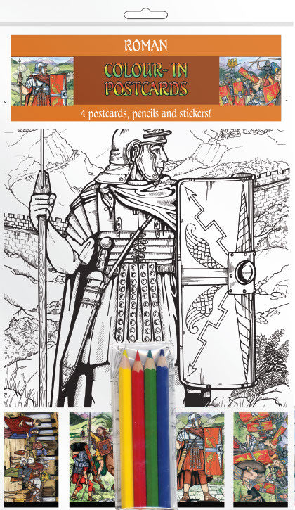 Romans In Britain - A5 Colour-in Postcards - TimeLine Gifts