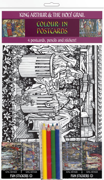 King Arthur & The Holy Grail - A5 Colour-in Postcards - TimeLine Gifts