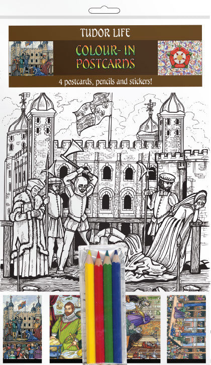 Tudor Life - A5 Colour-in Postcards - TimeLine Gifts