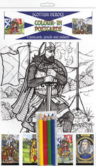 Scottish Heroes - A5 Colour-in Postcards - TimeLine Gifts