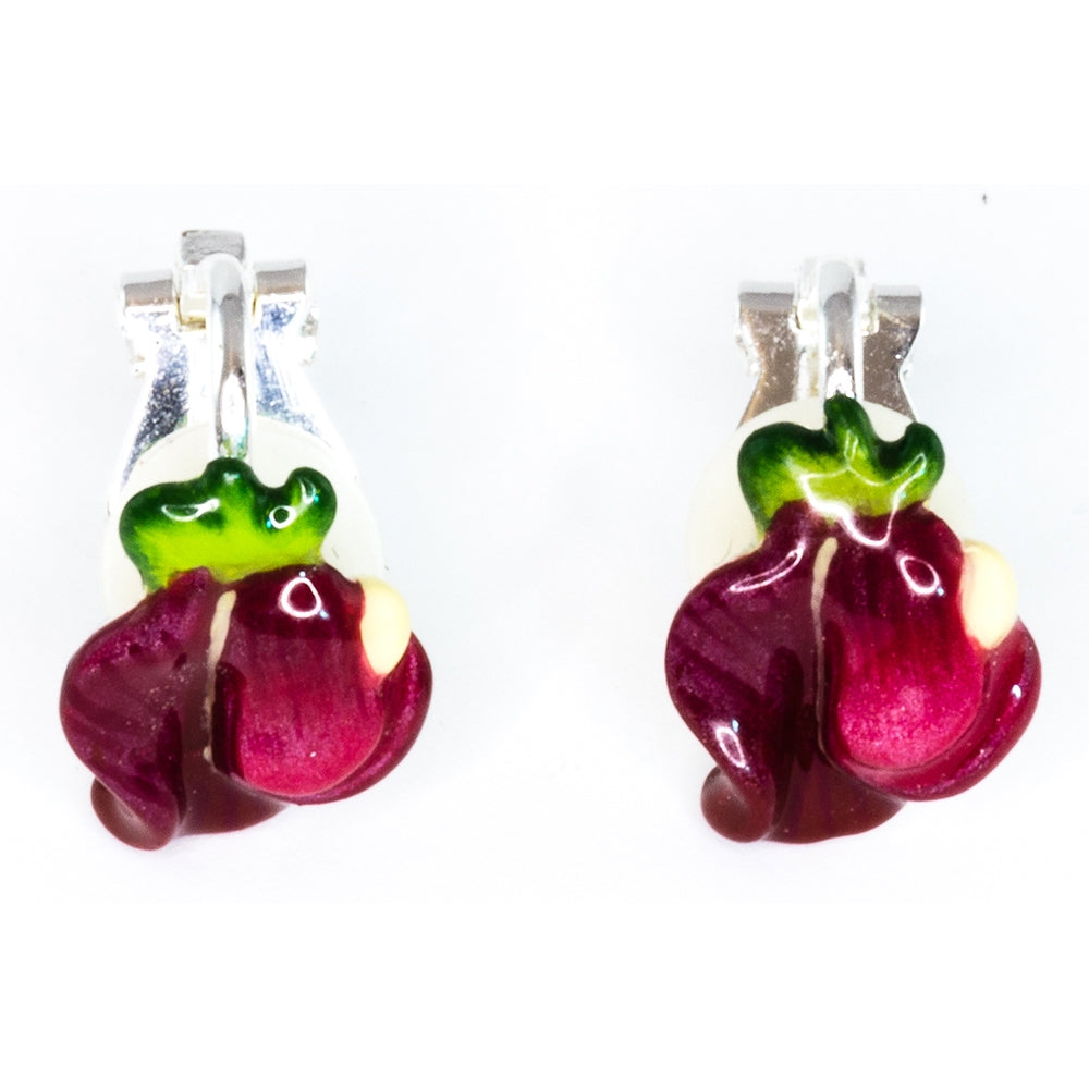 April Sweet Peas Small Clip-on Earrings - TimeLine Gifts