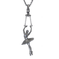 Ballerina Releve Arms 5th Pendant - Hematite Plated - TimeLine Gifts