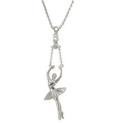 Ballerina Releve Arms 5th Pendant - Silver Plated