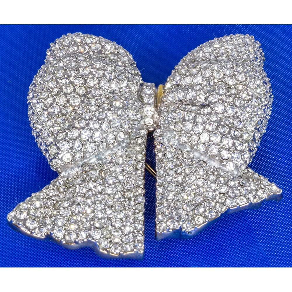 Bow Clear Crystal Brooch - TimeLine Gifts